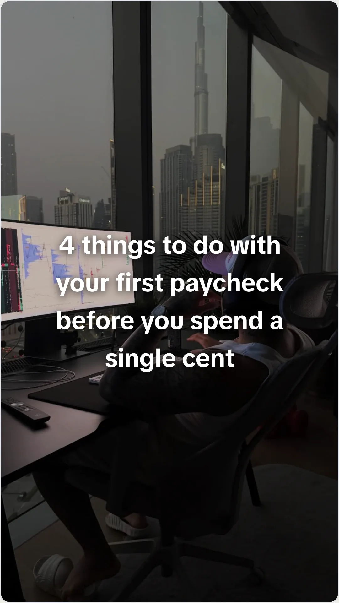 Four money moves for your first real paycheck: slide 1, 4 things to do with your first paycheck before you spe