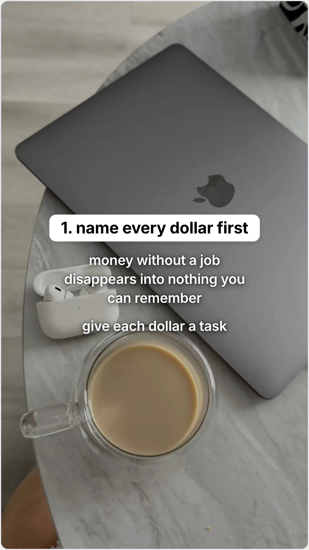Four money moves for your first real paycheck: slide 2, 1. name every dollar first. money without a job disapp