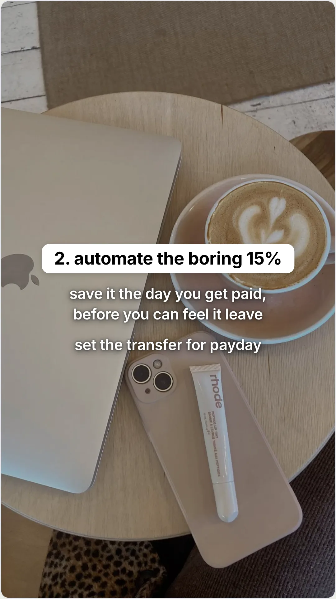 Four money moves for your first real paycheck: slide 3, 2. automate the boring 15%. save it the day you get pa