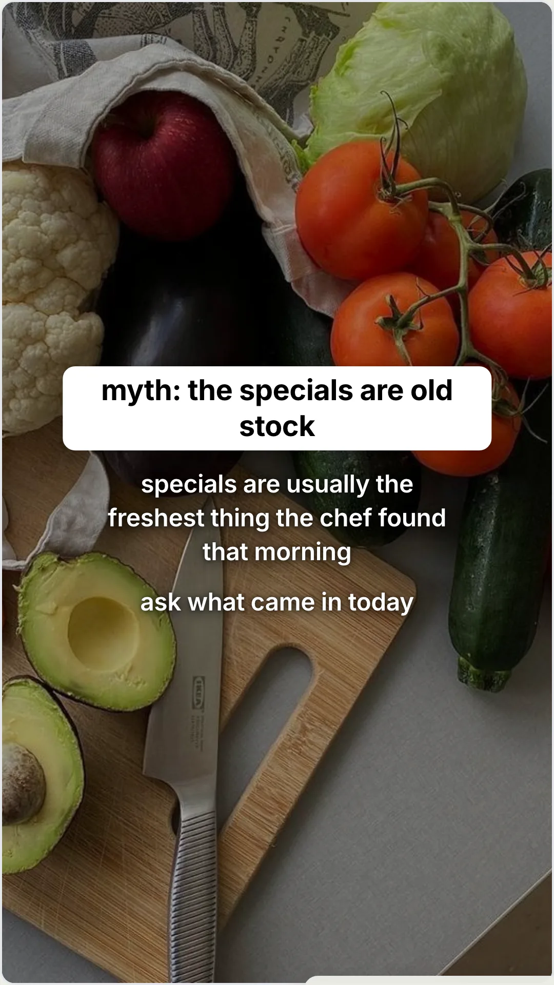 Restaurant myths your regulars still quietly believe: slide 2, myth: the specials are old stock. specials are 