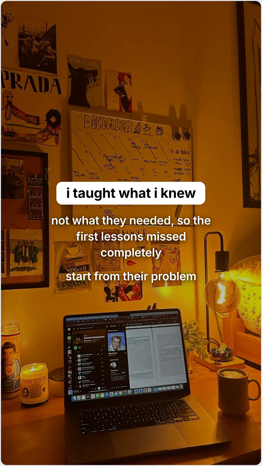 What my first course cohort taught me about teaching: slide 2, i taught what i knew. not what they needed, so