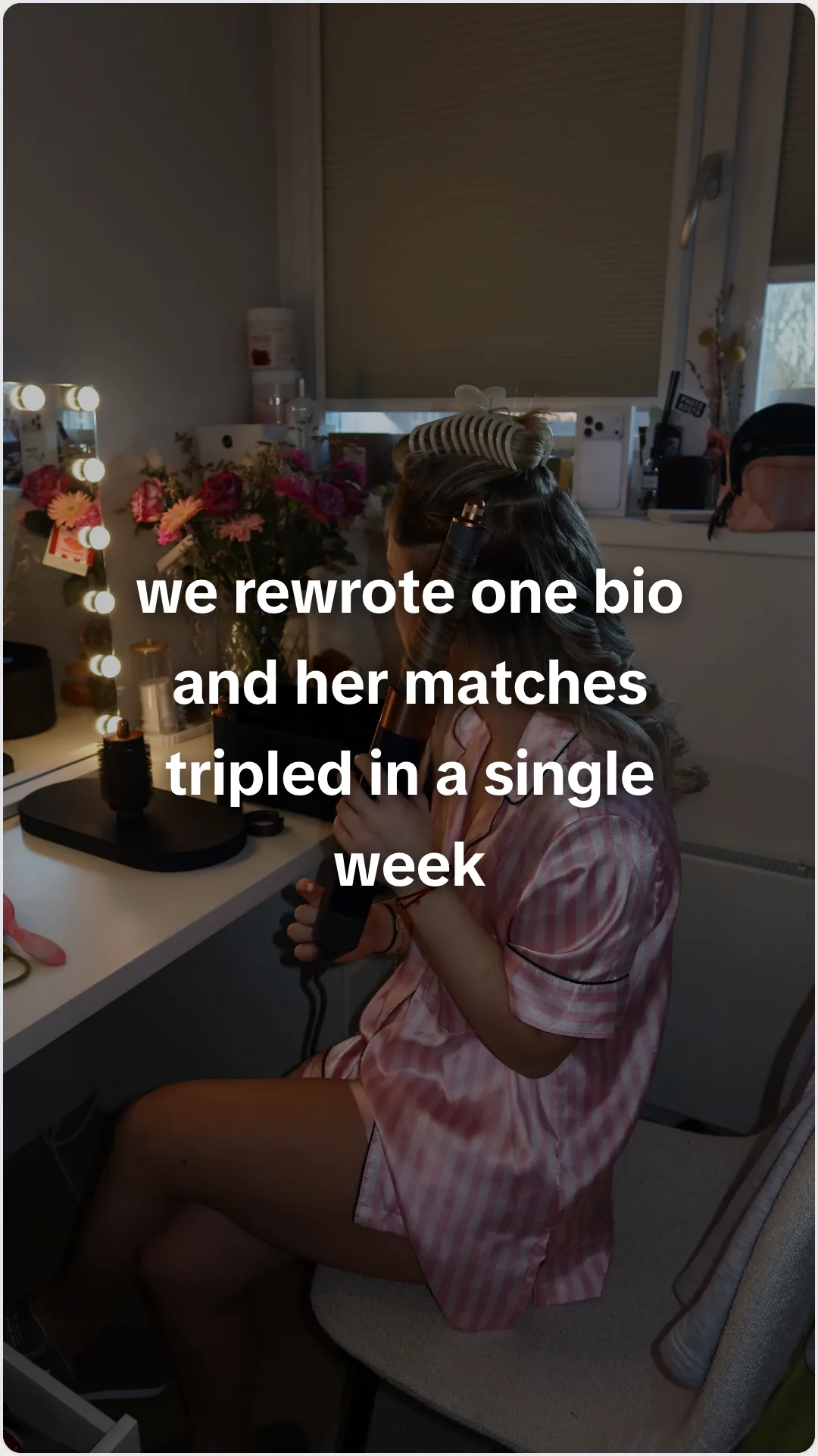 A dating profile before and after that actually worked: slide 1, we rewrote one bio and her matches tripled in