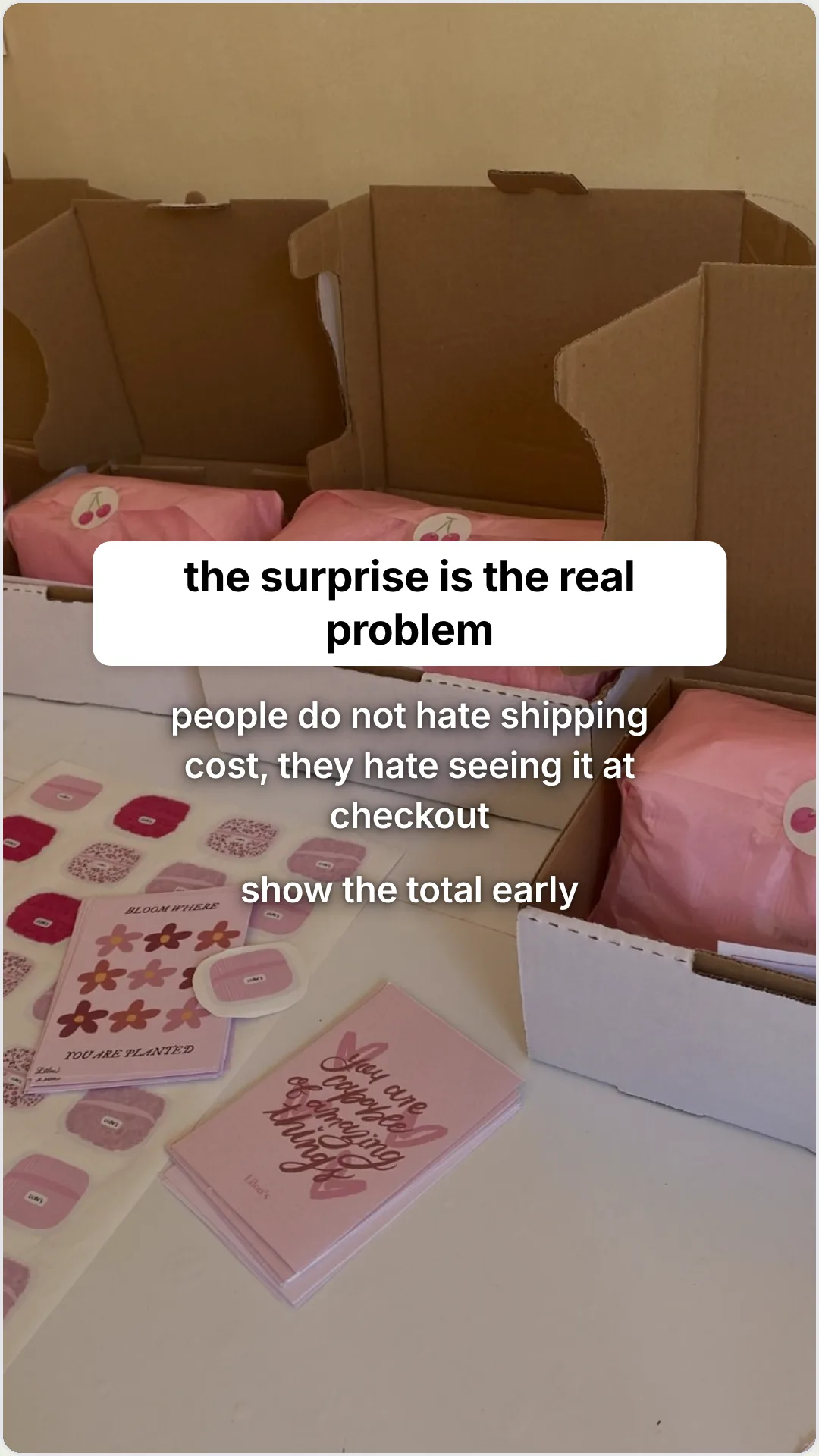 Handling the shipping objection that empties your cart: slide 2, the surprise is the real problem. people do n