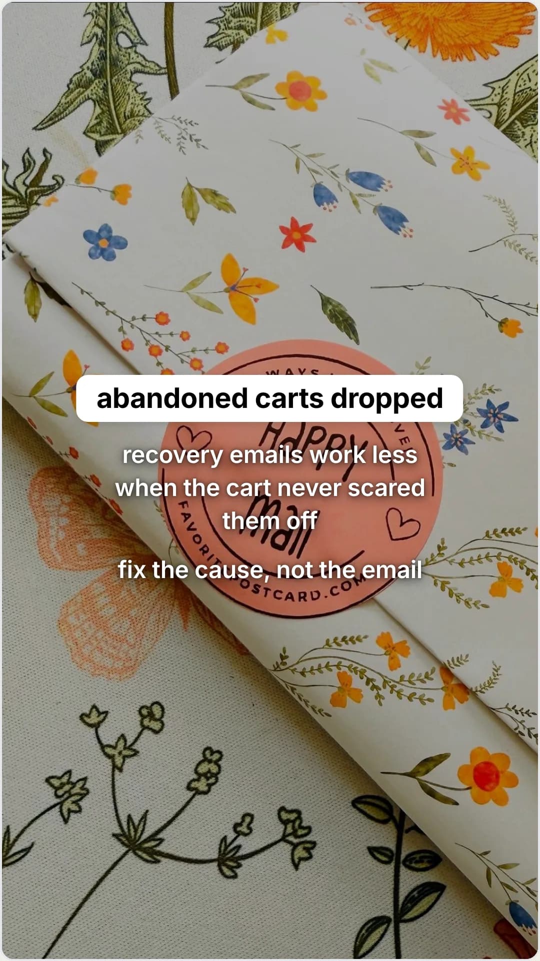 Handling the shipping objection that empties your cart: slide 5, abandoned carts dropped. recovery emails work