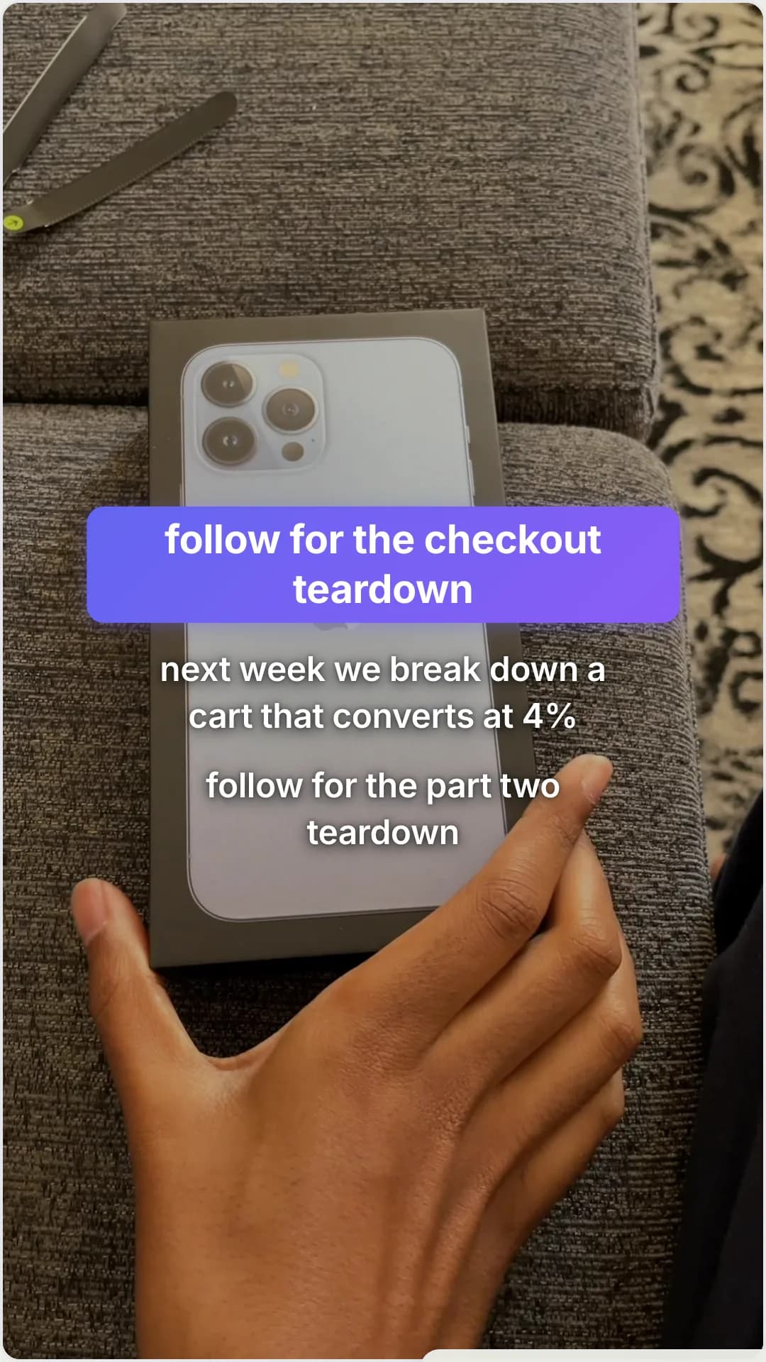 Handling the shipping objection that empties your cart: slide 6, follow for the checkout teardown. next week w
