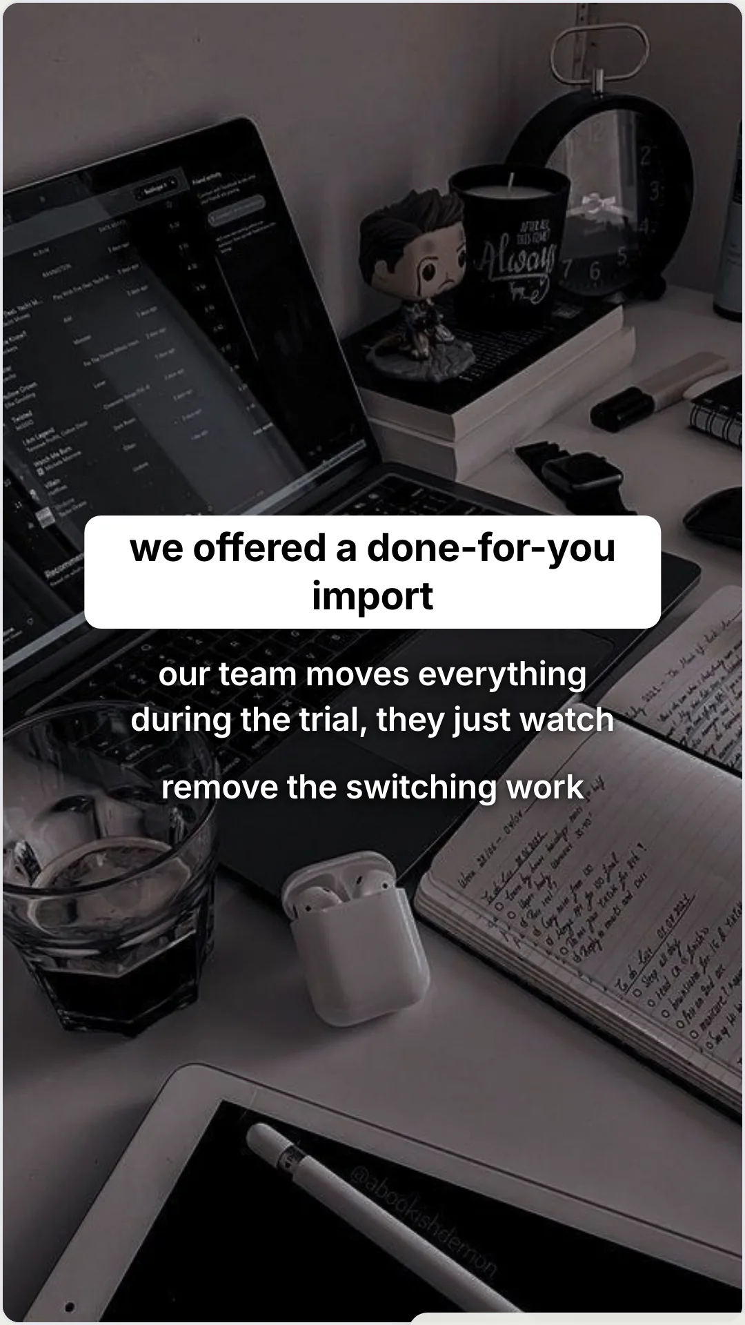 The objection that stalls every B2B trial, answered: slide 3, we offered a done-for-you import. our team moves