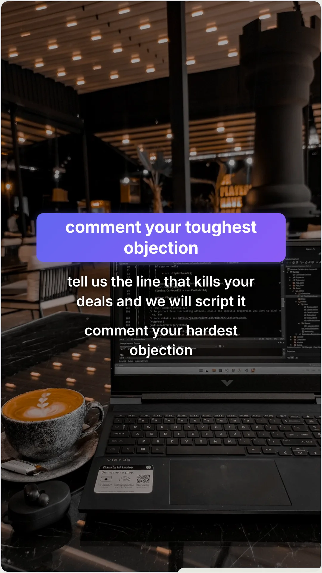 The objection that stalls every B2B trial, answered: slide 6, comment your toughest objection. tell us the lin